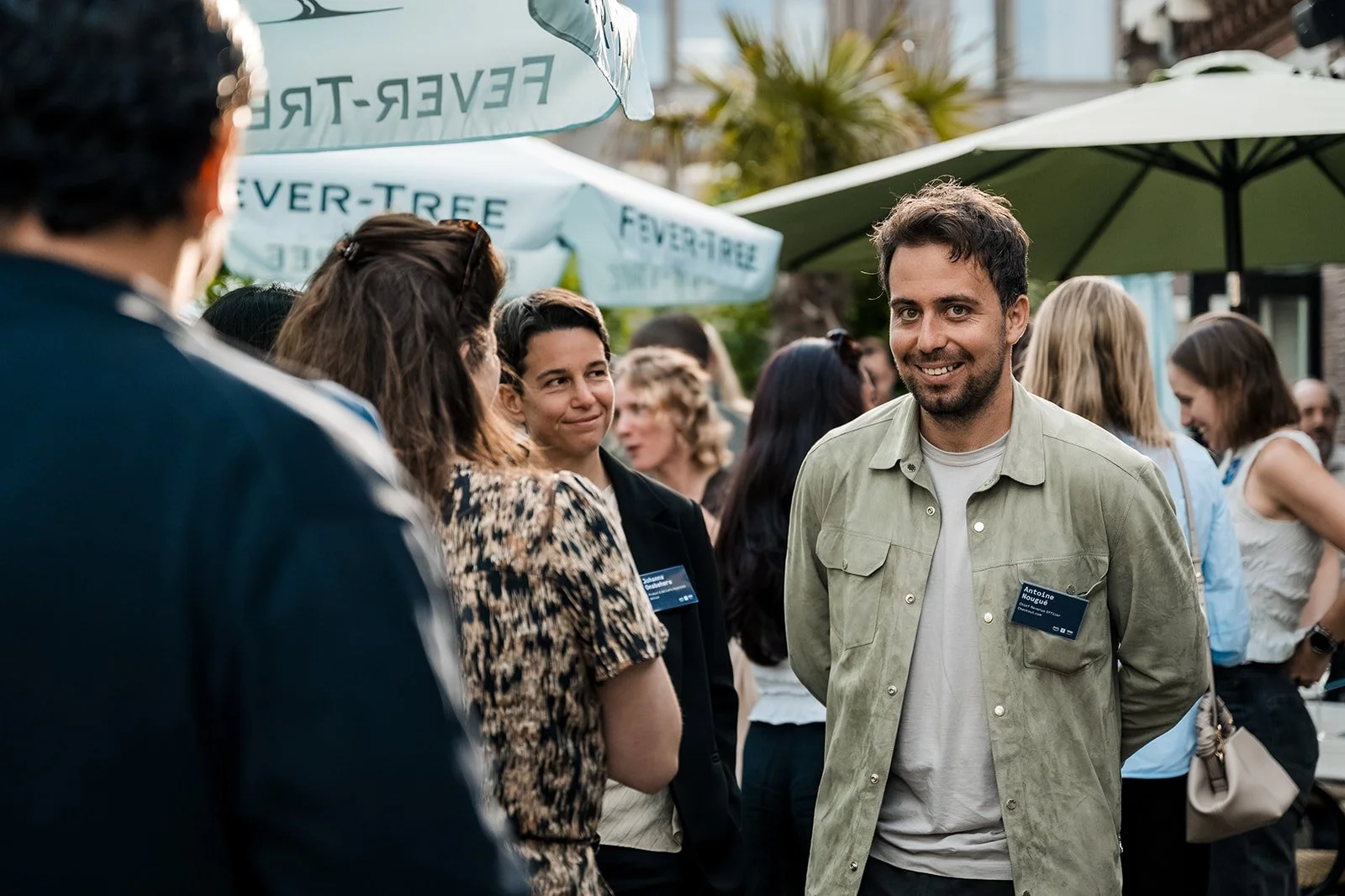  Guests enjoying dinner during a Money20/20 Europe networking event in Amsterdam. 
