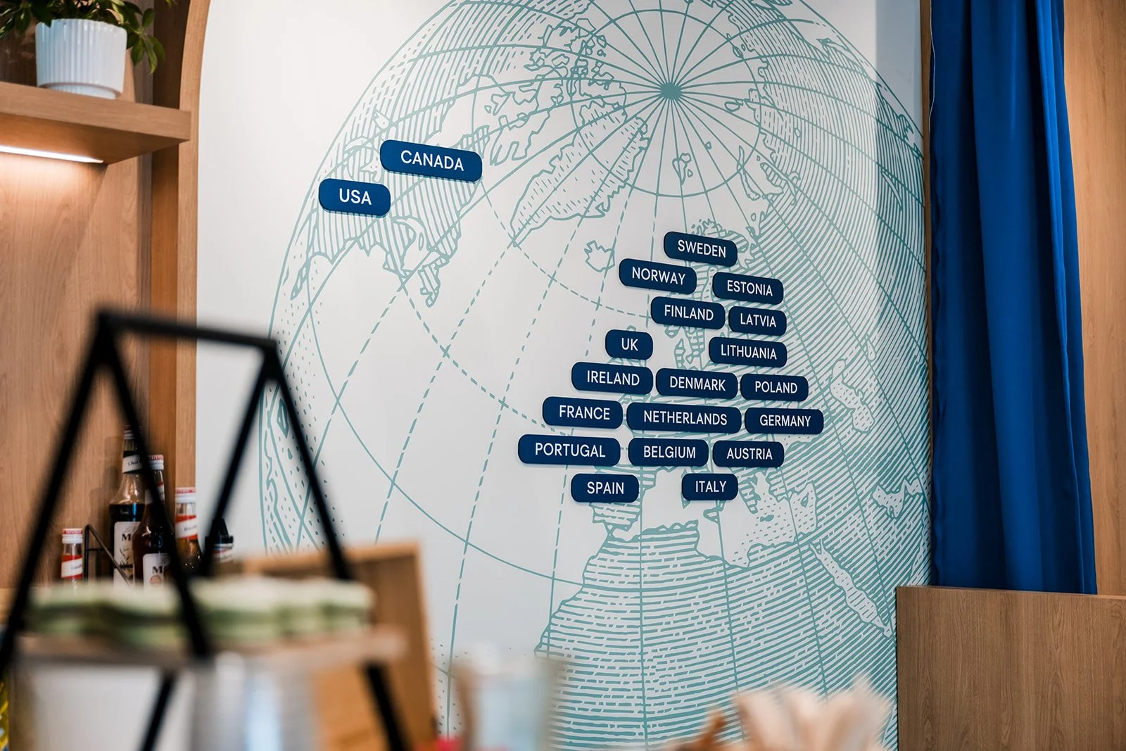 Detail of an exhibition stand display at a leading fintech conference. 