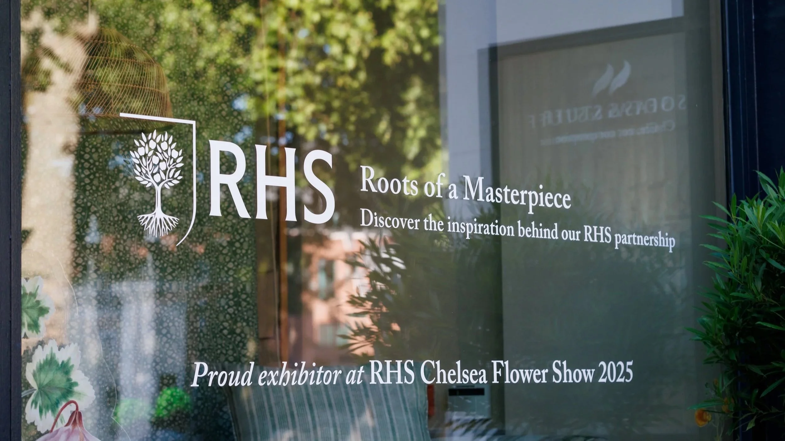 RHS partnership display at the Sofas & Stuff event during the RHS Chelsea Flower Show 2025, photographed for Fox Collective