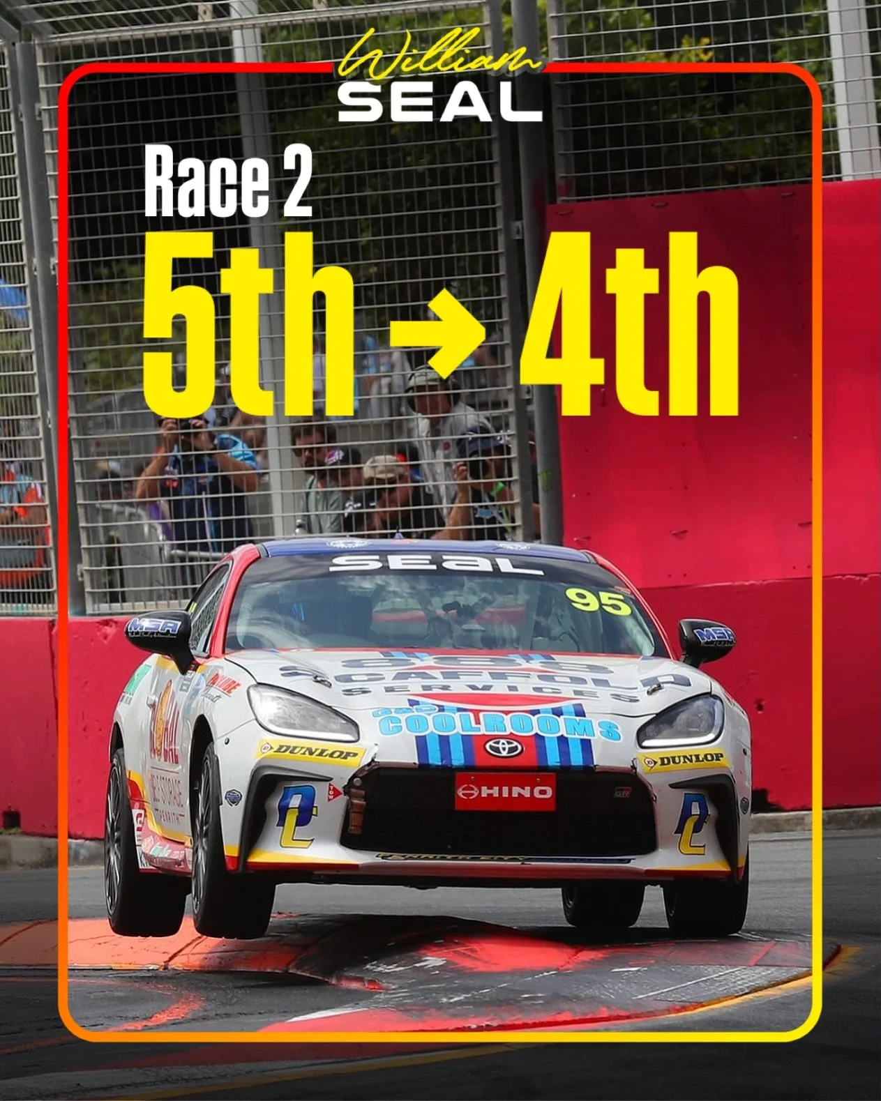 Started 5th and brought it home 4th! Kept the nose clean and had strong pace throughout. 

Ready to send it in Race 3 Later this afternoon! 

Thanks to the Phil, Shaun, Robbo, and the whole team at Action Motorsport for a fast car and for all their h