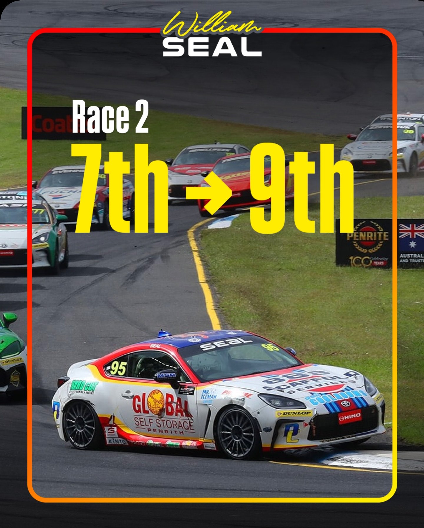 Some hard racing in Race 2. We moved forward and made a few good passes, but ultimately came home 9th.

Thanks to the Phil, Shaun, Robbo, and the whole team at Action Motorsport! @pkraceprep @action.motorsport.nz @on.the.pace 

Sponsors:
Global Self 