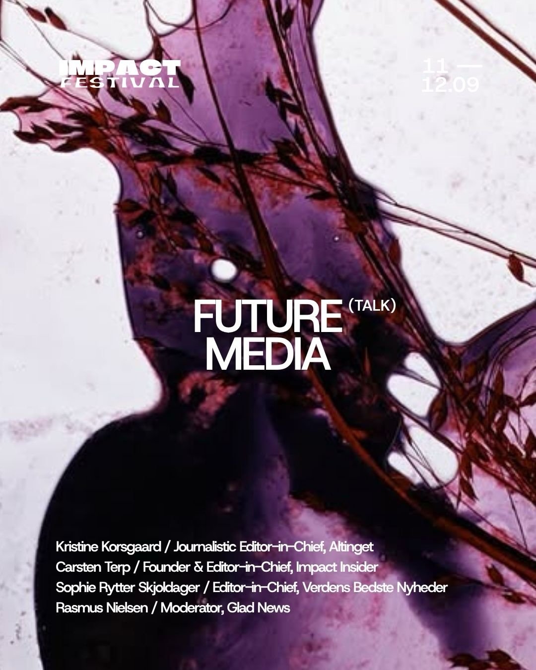 TALK: FUTURE MEDIA, FRIDAY &middot; 16:00

What role do the Danish media play in shaping the transition towards a more responsible and future-oriented society?

As public trust, attention, and narratives change rapidly, media platforms are gaining ev