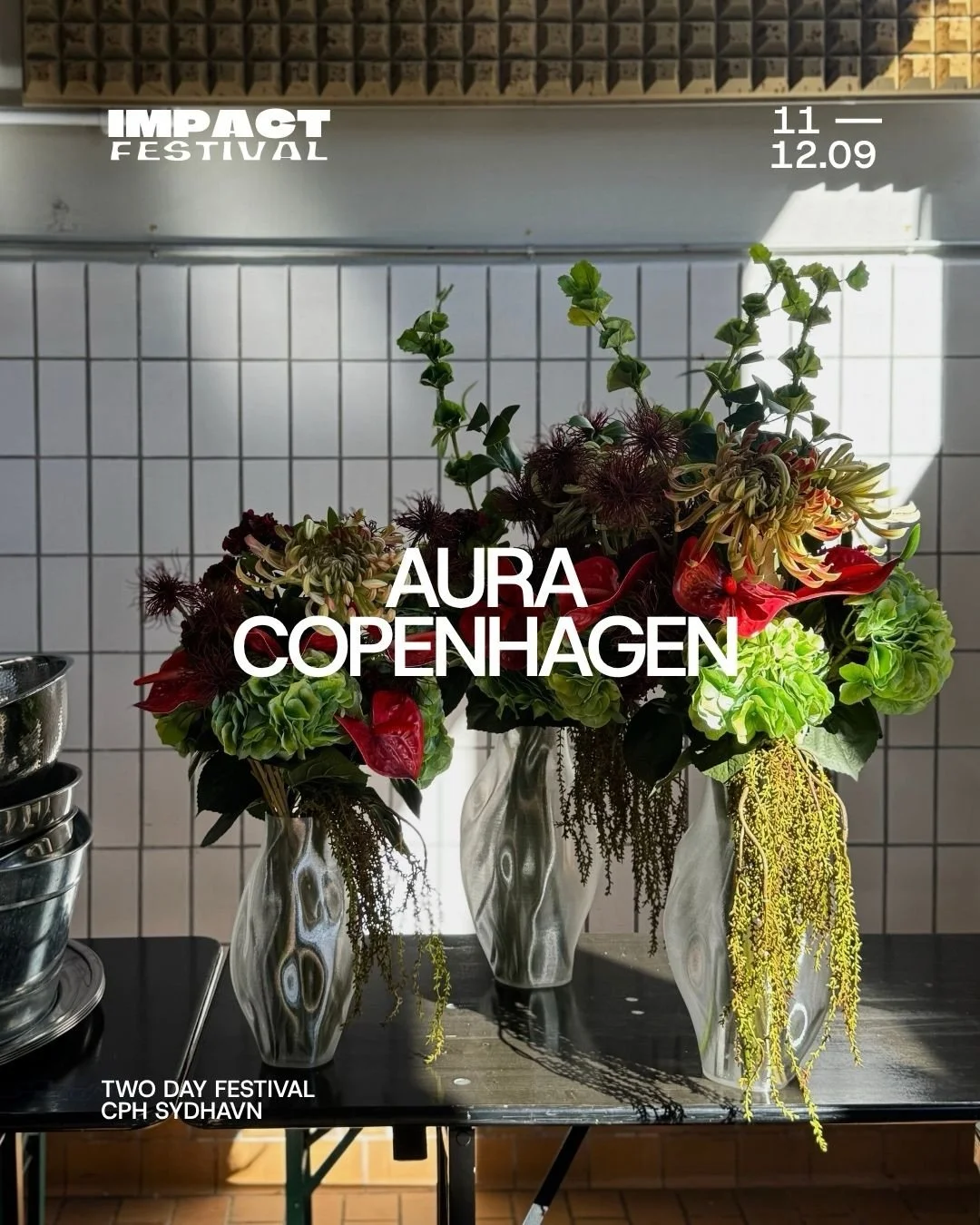 WORKSHOP: AURA COPENHAGEN 

Make your own artificial bouquet with @auracph at IMPACT FESTIVAL, and experience how silk, latex, foam, and 3D printed materials can create something beautiful meant to last. 

The workshop is open from 15:00&ndash;20:00 
