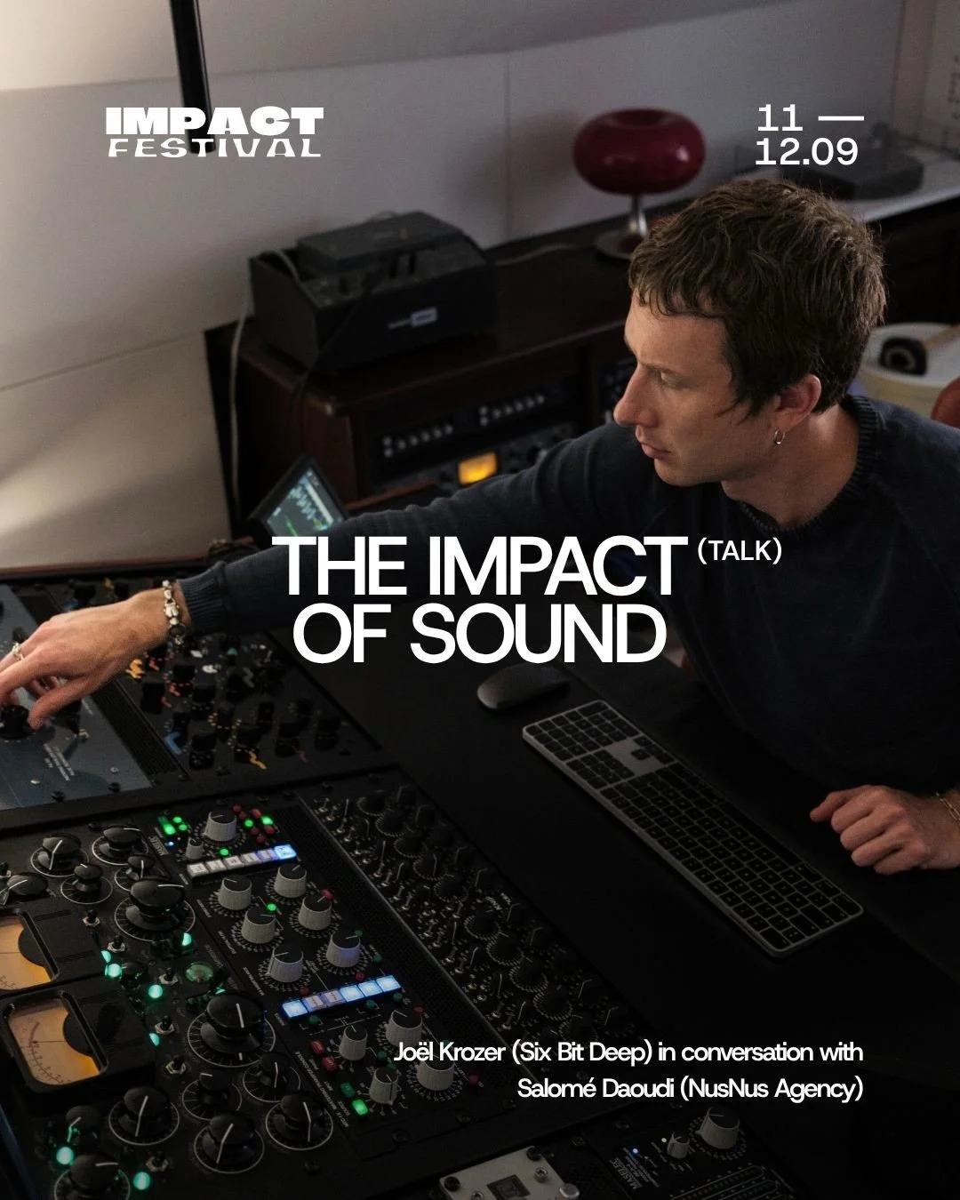 TALK: THE IMPACT OF SOUND, FRIDAY &middot; 17:30

What do an avalanche and techno have in common?

Our musical taste, our reaction to heavy street traffic, and our ability to fall in love with someone&rsquo;s voice. What if those features react to th