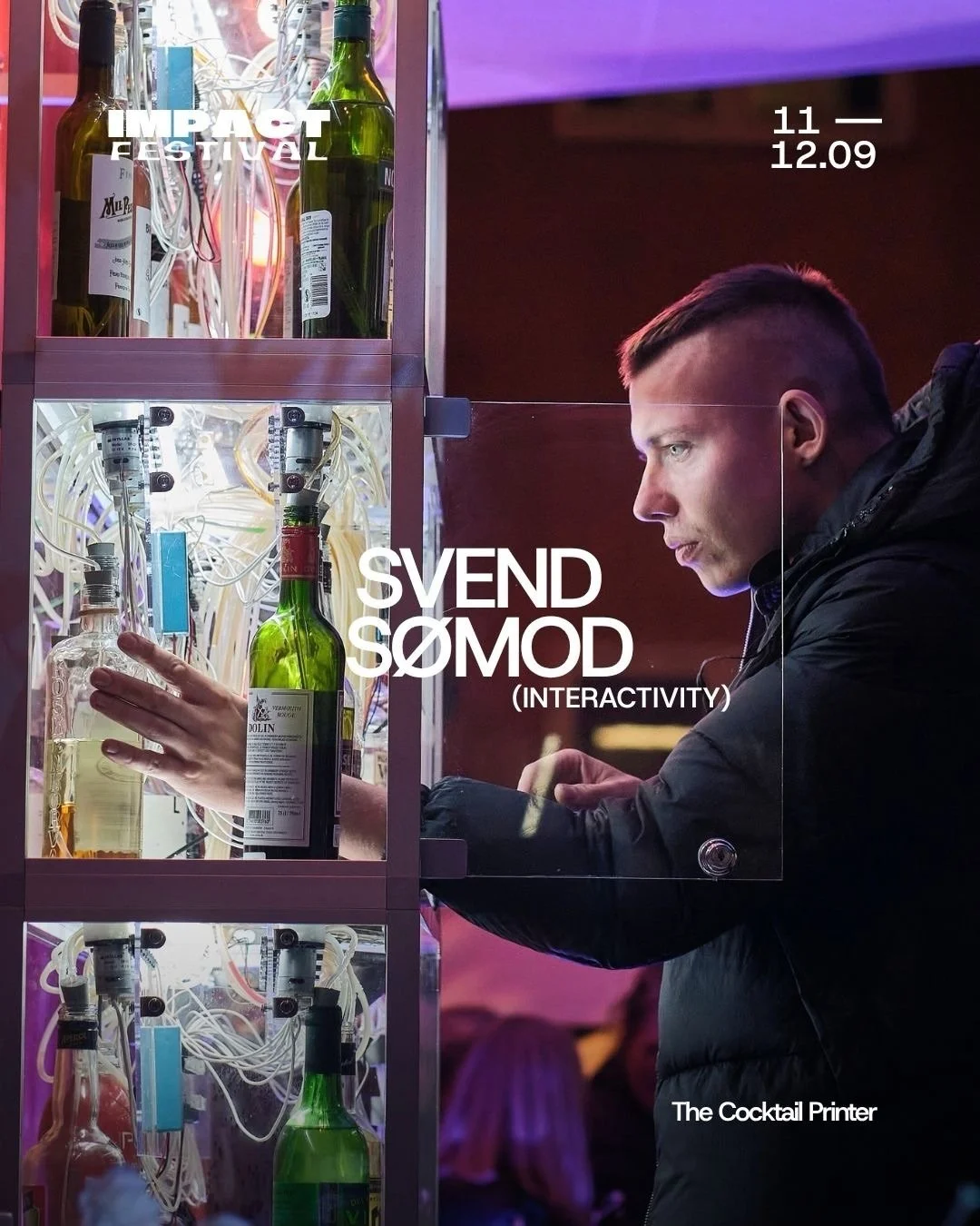 SVEND S&Oslash;MOD: THE COCKTAIL PRINTER

&lsquo;Svend S&oslash;mod&rsquo;s cocktailprinter is a better bartender than you&rsquo; &ndash; Soundvenue, 2021.

Through already existing recipes and ph, sugar and alcohol contents of the different ingredie