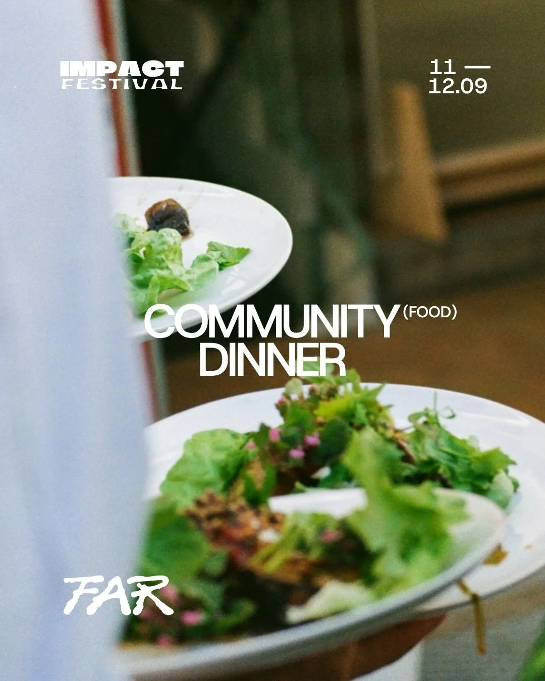 20:00, SATURDAY, FOOD AREA

Drop in community long table dinner hosted by @far_cph 

Bring your drink and grab a seat! The dinner is open to all festival guests, and tickets are bought beforehand via link in bio or on site.

130 DKK a plate:

MENU

S