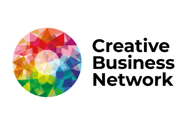 Colorful geometric circle next to the text 'Color Palette' in black over a pink background.