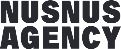 Text reading 'NUS NUS AGENCY' in bold black letters.