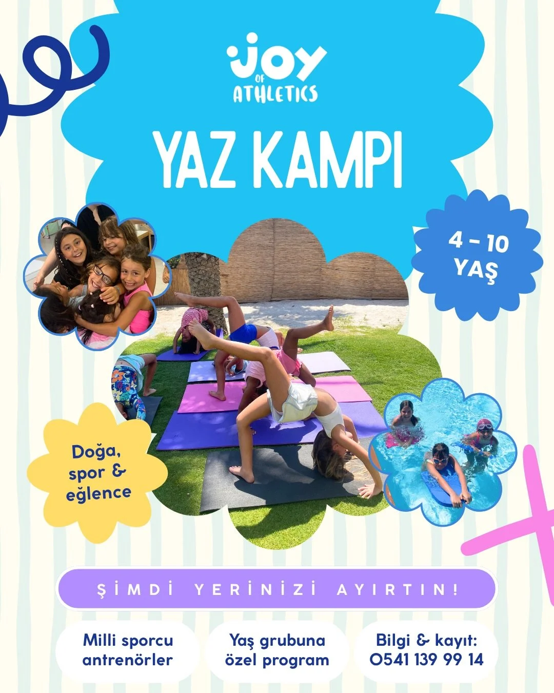 JOA 2026 Yaz Kampı kayıtları devam ediyor! ☀️🏃&zwj;♀️🏊&zwj;♂️

Ge&ccedil;tiğimiz yıl olduğu gibi bu yaz da Joy of Athletics Yaz Kampı&rsquo;nda &ccedil;ocuklar; milli sporcu antren&ouml;rler eşliğinde farklı spor branşlarını deneyimleme, el beceril