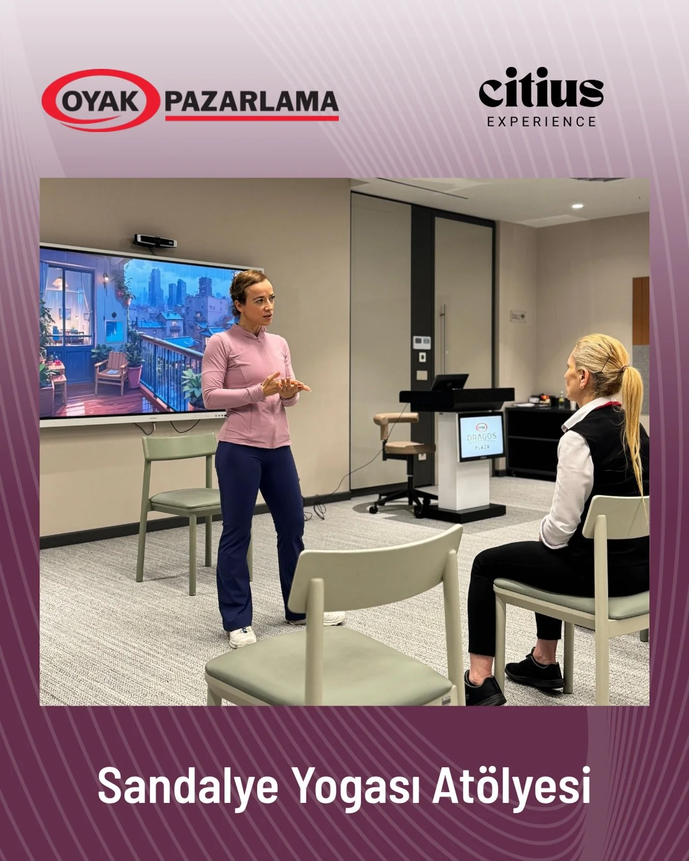 İş temposuna kısa bir mola, beden ve zihin i&ccedil;in g&uuml;&ccedil;l&uuml; bir adım&hellip;

OYAK Dragos Plaza&rsquo;da ger&ccedil;ekleştirdiğimiz Sandalye Yogası Eğitimi ile ofis &ccedil;alışanlarının g&uuml;n i&ccedil;inde nefes alabilecekleri, 