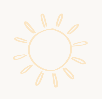 Simple illustration of a sun with a circle in the center and short lines radiating outward.