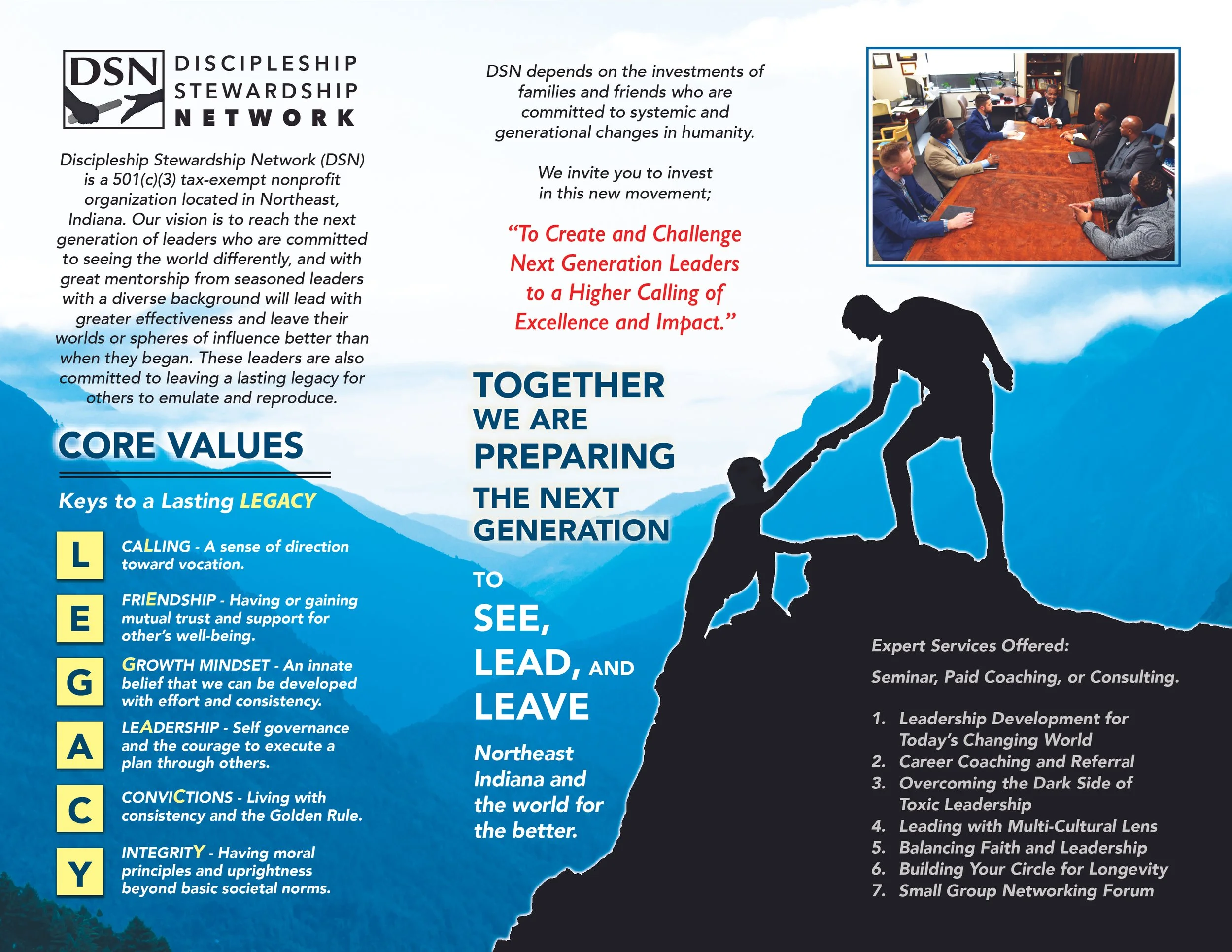 Trifold brochure inside