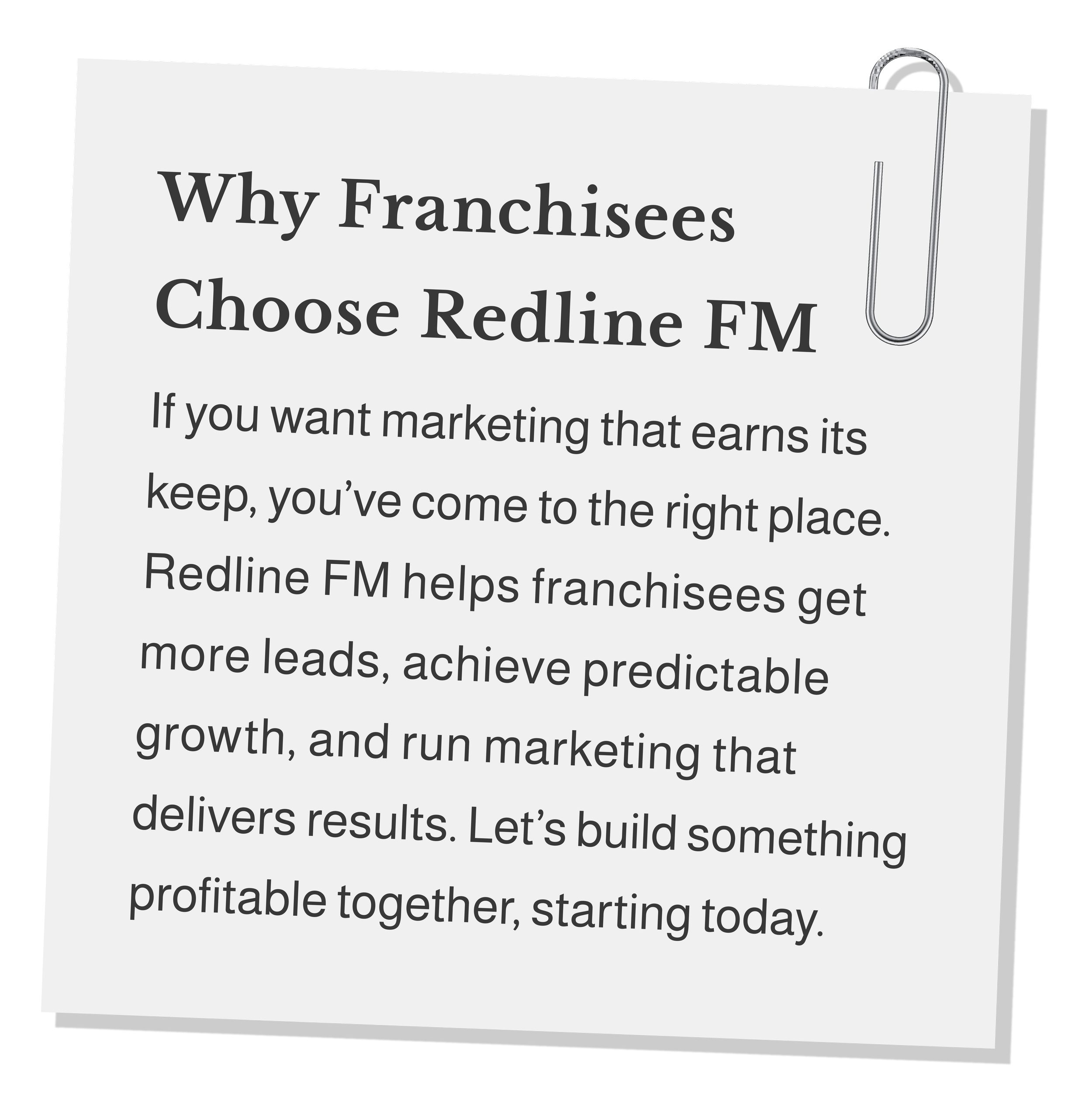 Why Franchisees Choose Redline FM