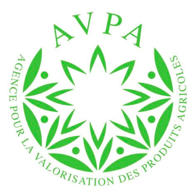 Logo vert de l'AVPA avec des feuilles stylisées et le texte 'AVPA' et 'Agence pour la valorisation des produits agricoles'.