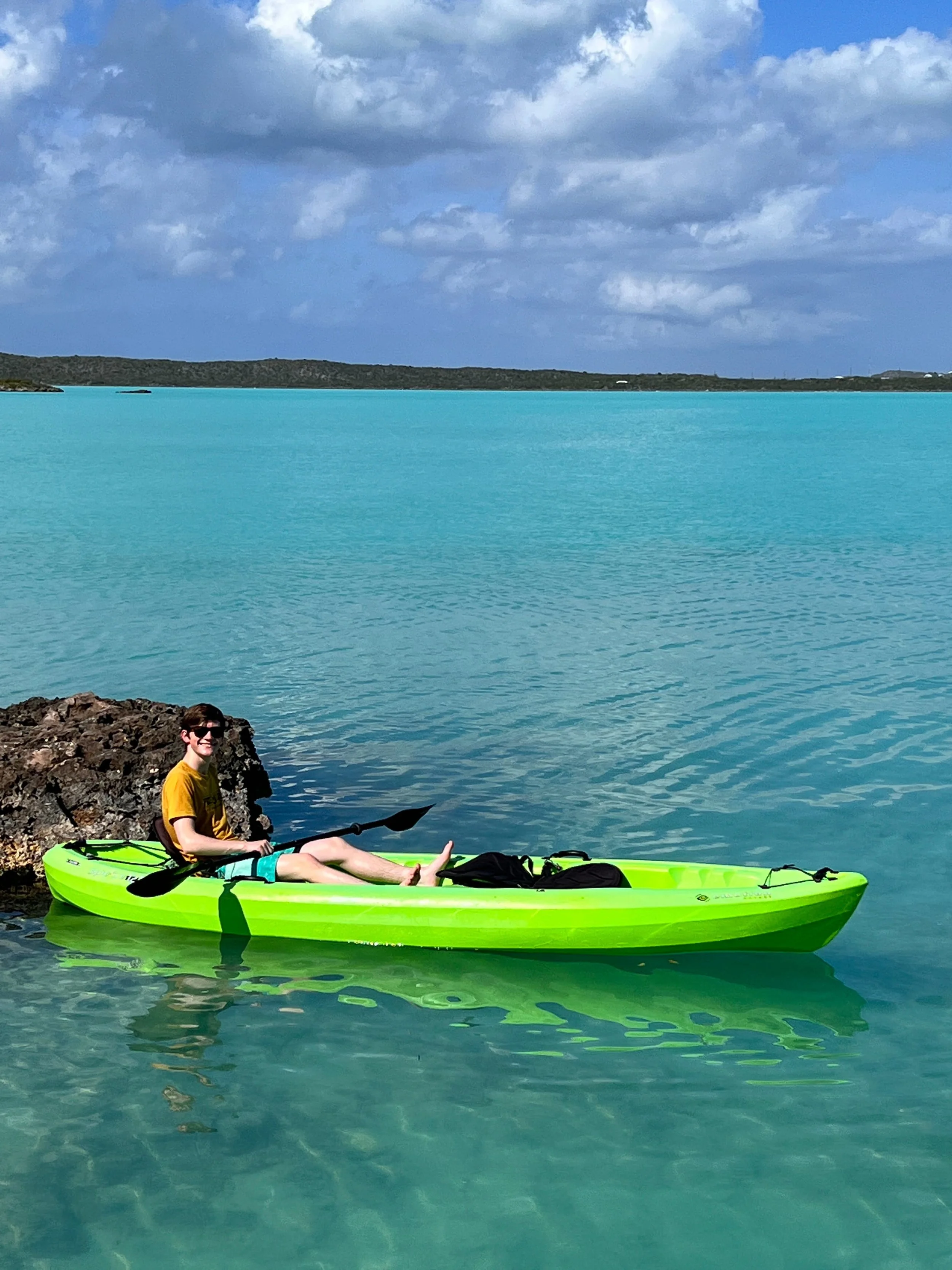 kayaking chalk sound in Turks and Caicos 