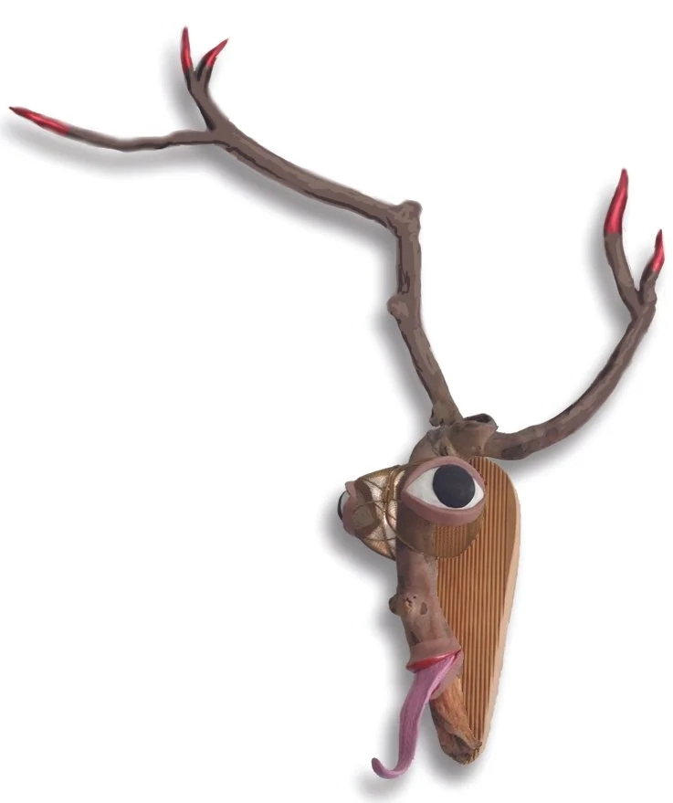 Dear Head (2017) wood, metal and resin