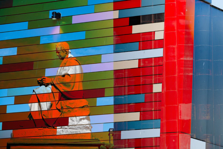 A double exposure of the Scott Monument in Edinburgh, Scotland