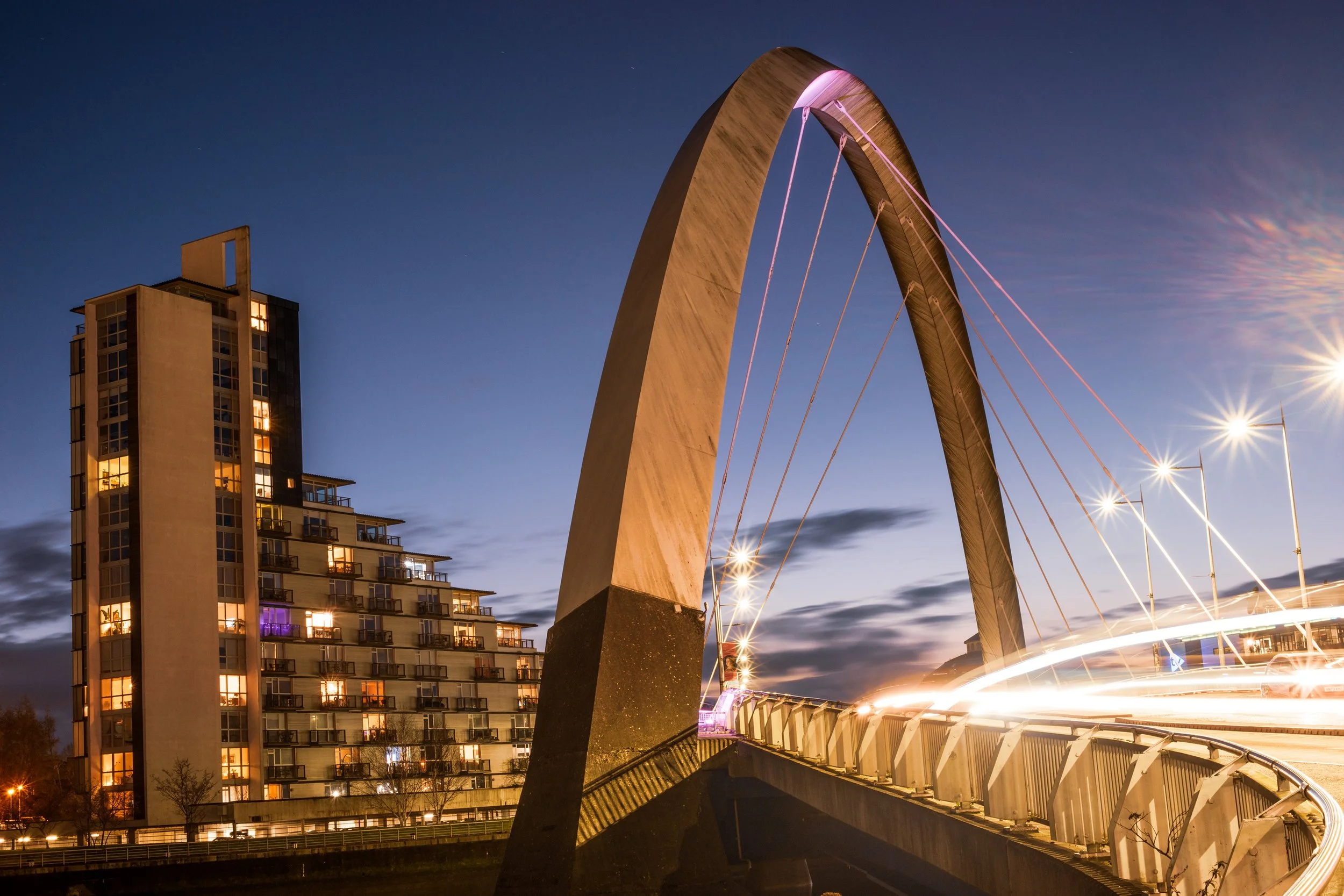 The Clyde Arch bridge in Glasgow, Scotland taken on a Glasgow photography workshop