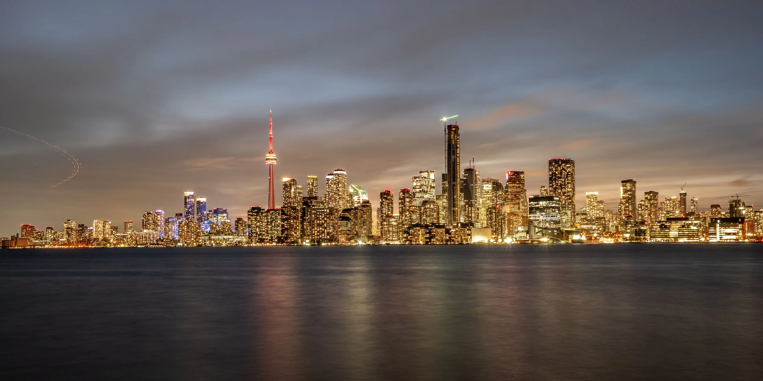 The Toronto skyline at sunset, from Ward's Island