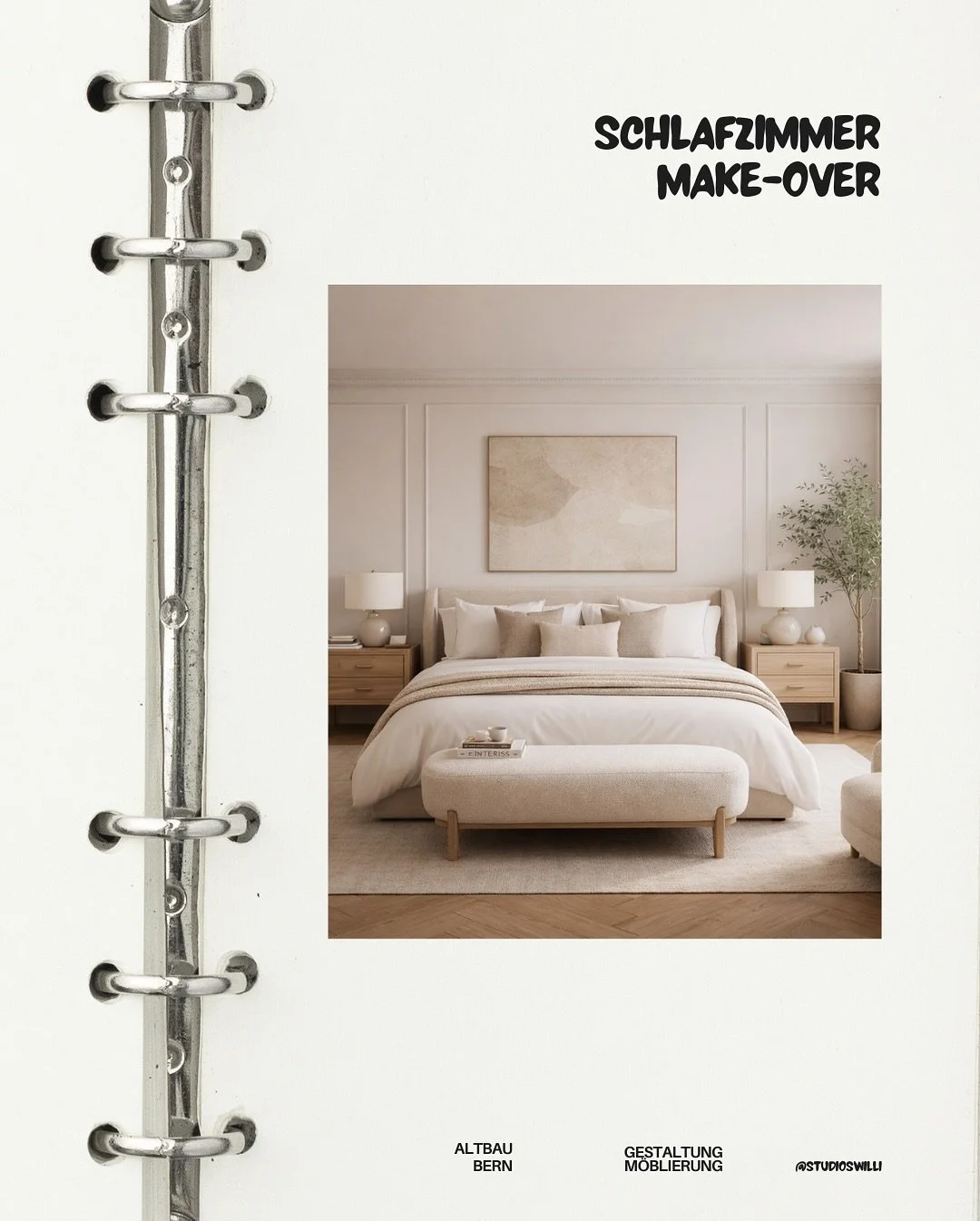 Schlafzimmer Make-over.
Ein Raum, der entschleunigt.
Reduziert in der Gestaltung, warm in der Wirkung. 
Klare Linien, nat&uuml;rliche Materialien und eine ruhige Farbwelt, die nicht trendet sondern bleibt.

Gestaltung &amp; M&ouml;blierung
@studioswi