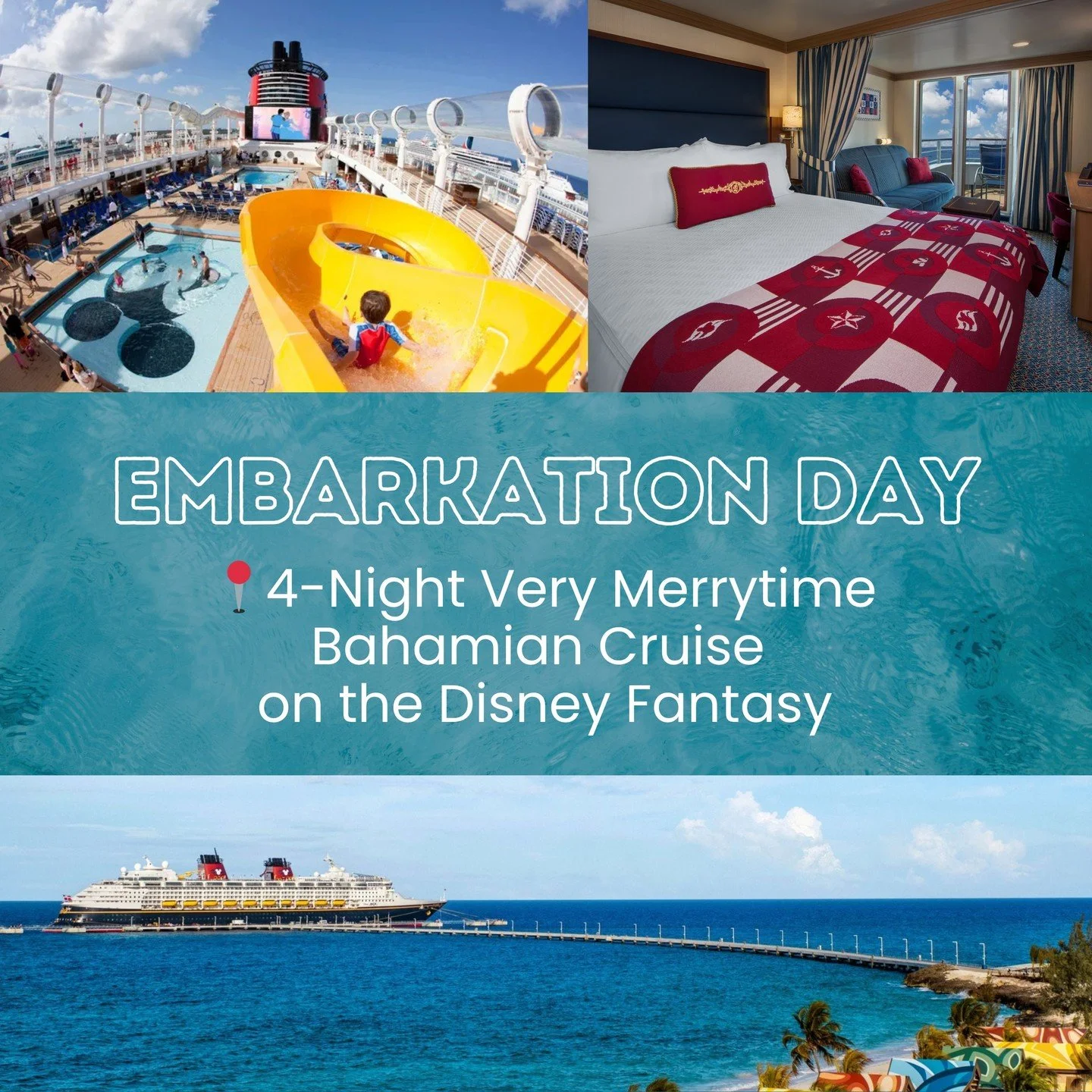 It's time for my clients to set sail on the Disney Fantasy for their annual multi-generational family Disney cruise! ⚓️ ⁠
⁠
They'll be celebrating Christmas together on this Very Merrytime cruise to Nassau and Disney's Lookout Cay at Lighthouse Point