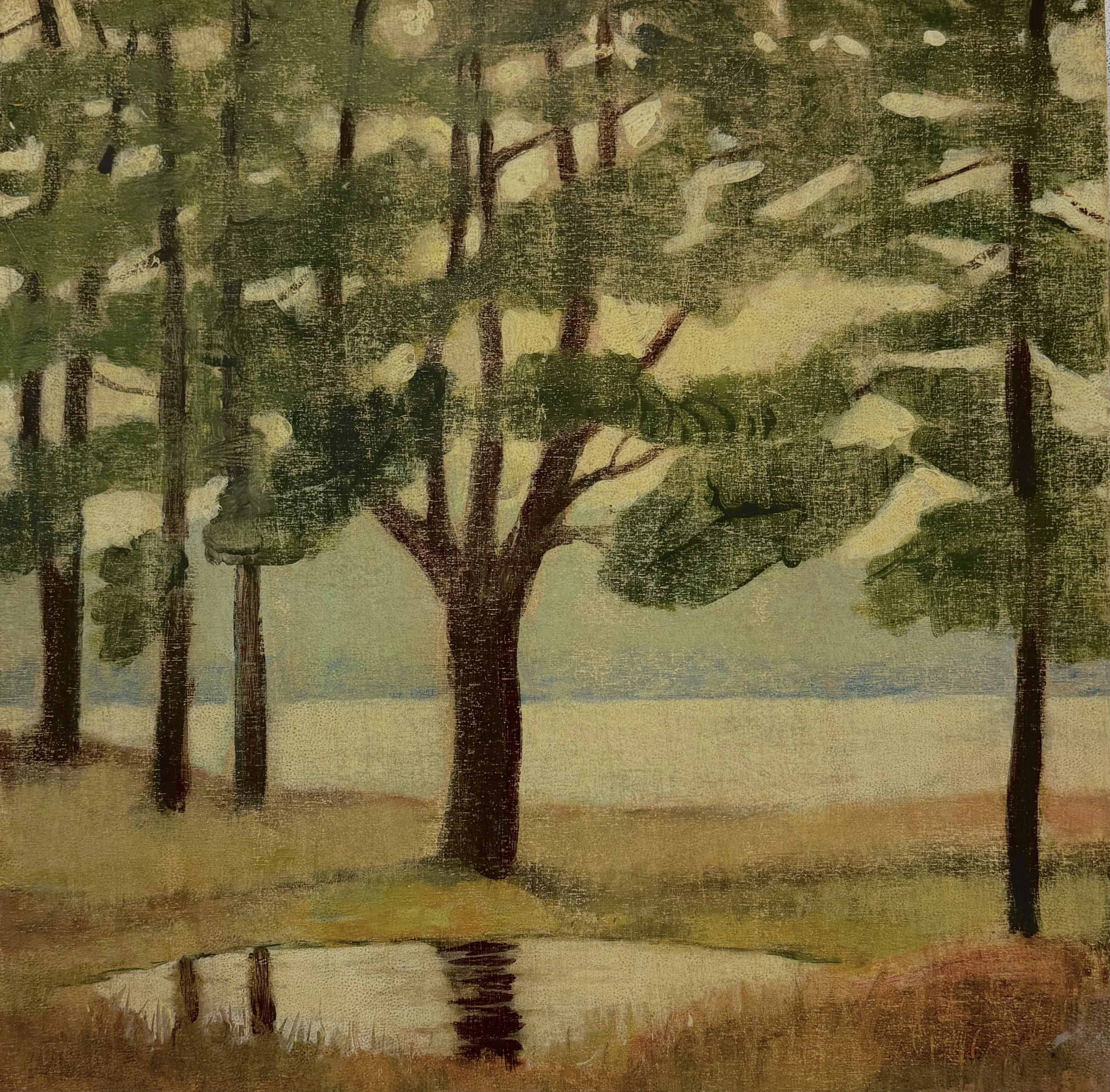 Green and Gold 14" x 14" oil on wood panel
$1150.00