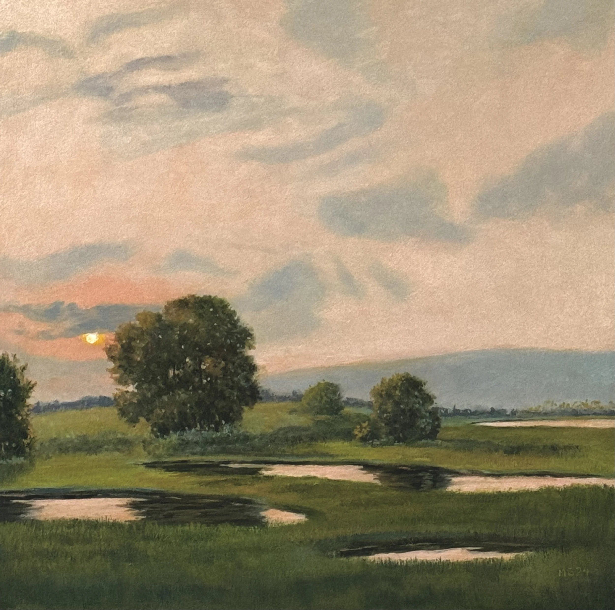 View from a train 24" x 24" oil on wood panel framed $2200.00