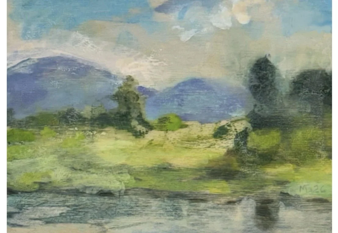 Far Blue 5"x7" oil on wood $950