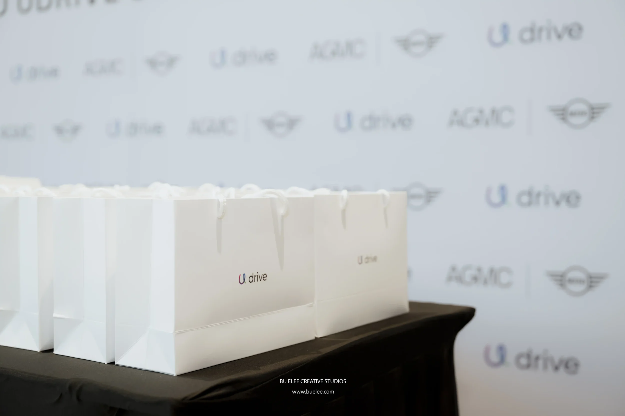  Merchandise and Gift Hampers of Udrive on display during signing ceremony with AGMC Motors.  