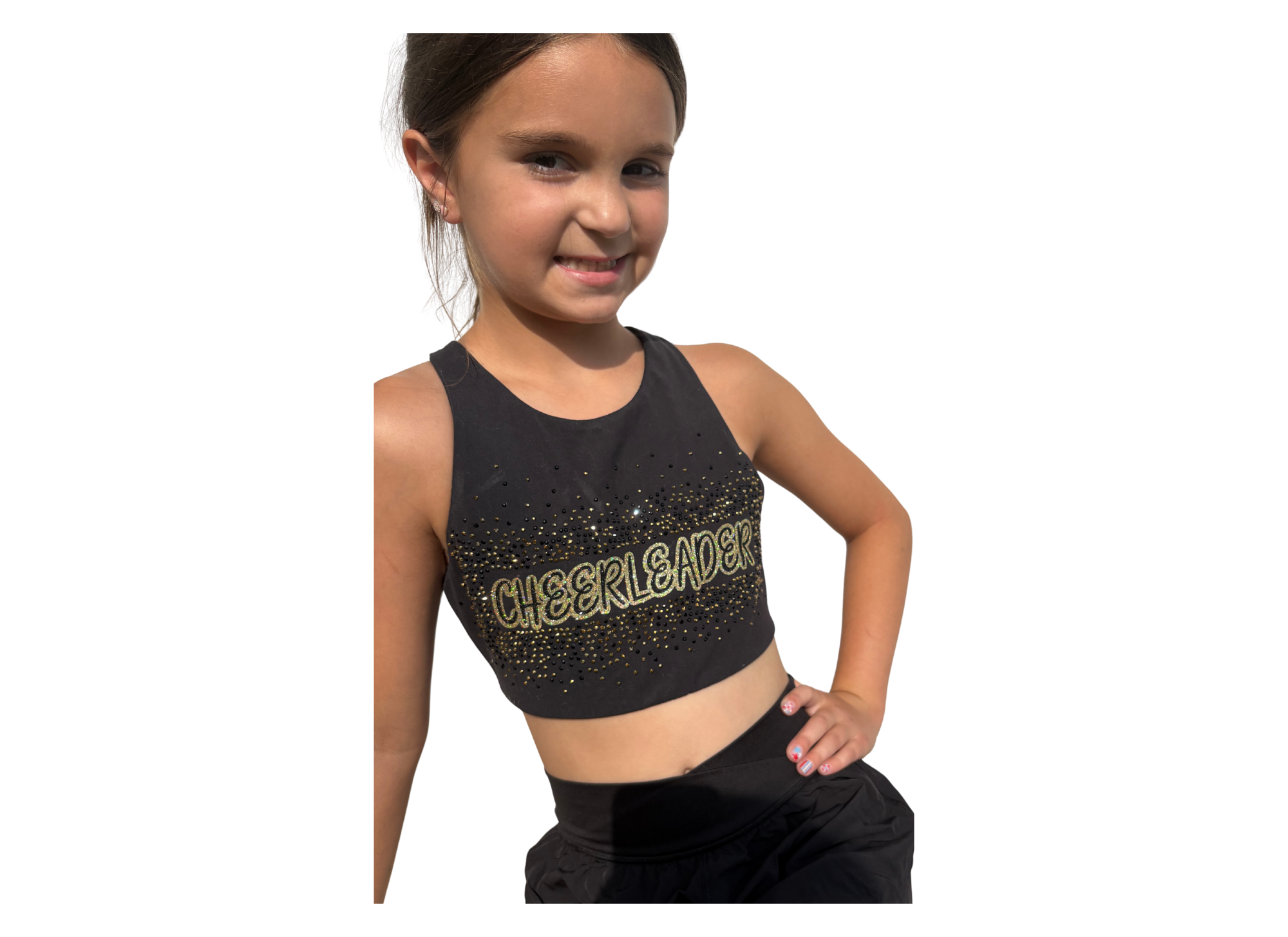 Rhinestone Cheerleader Youth Sports Bra