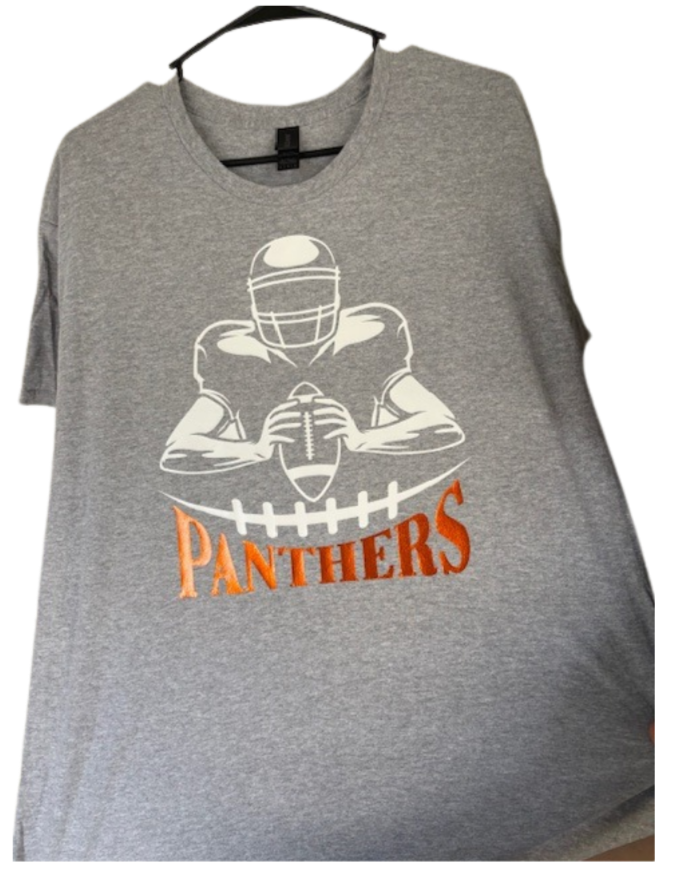 Panther Football Outline (T-Shirt)