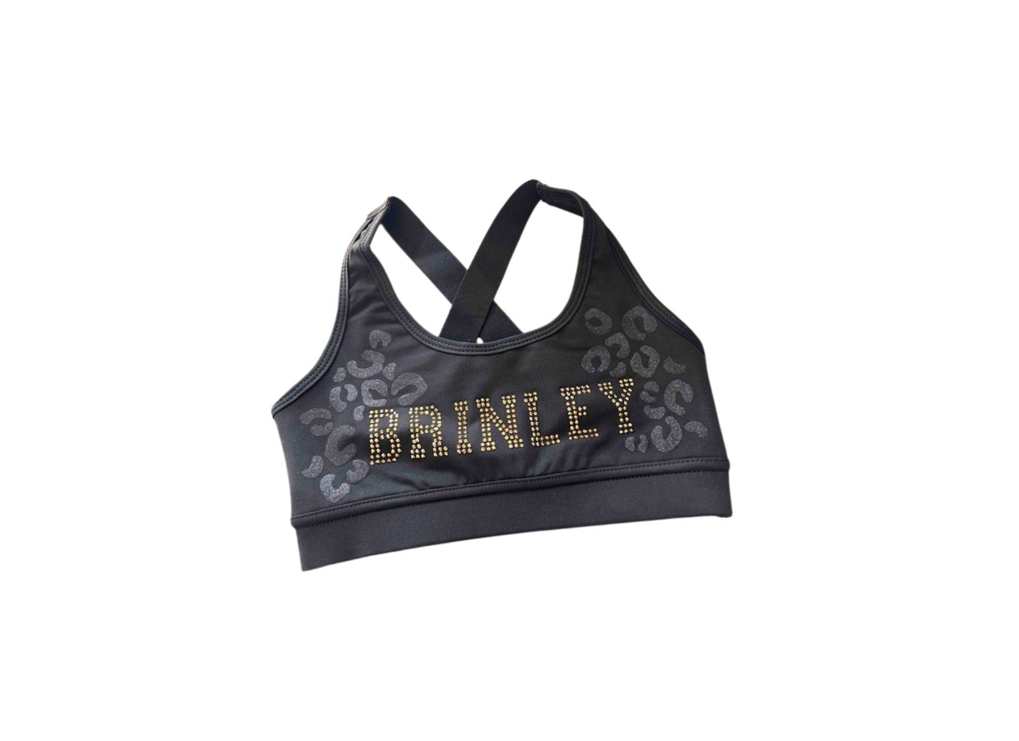 Black Cheetah Print with Rhinestone Name