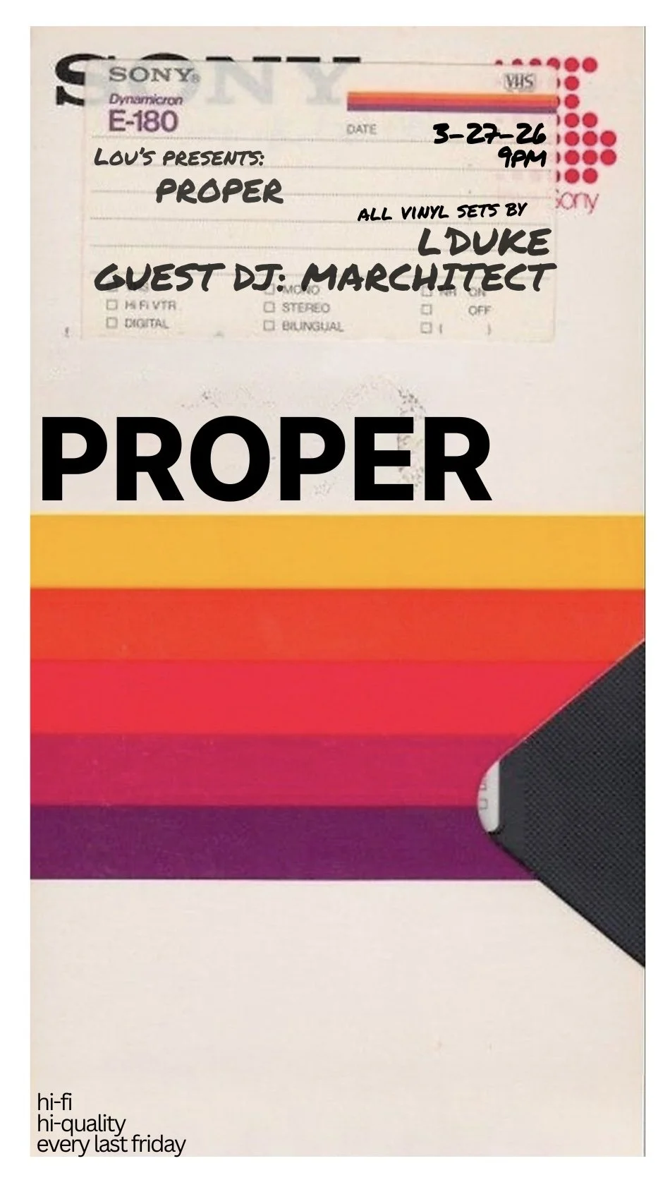 friday — l’duke presents: Proper — in the lounge