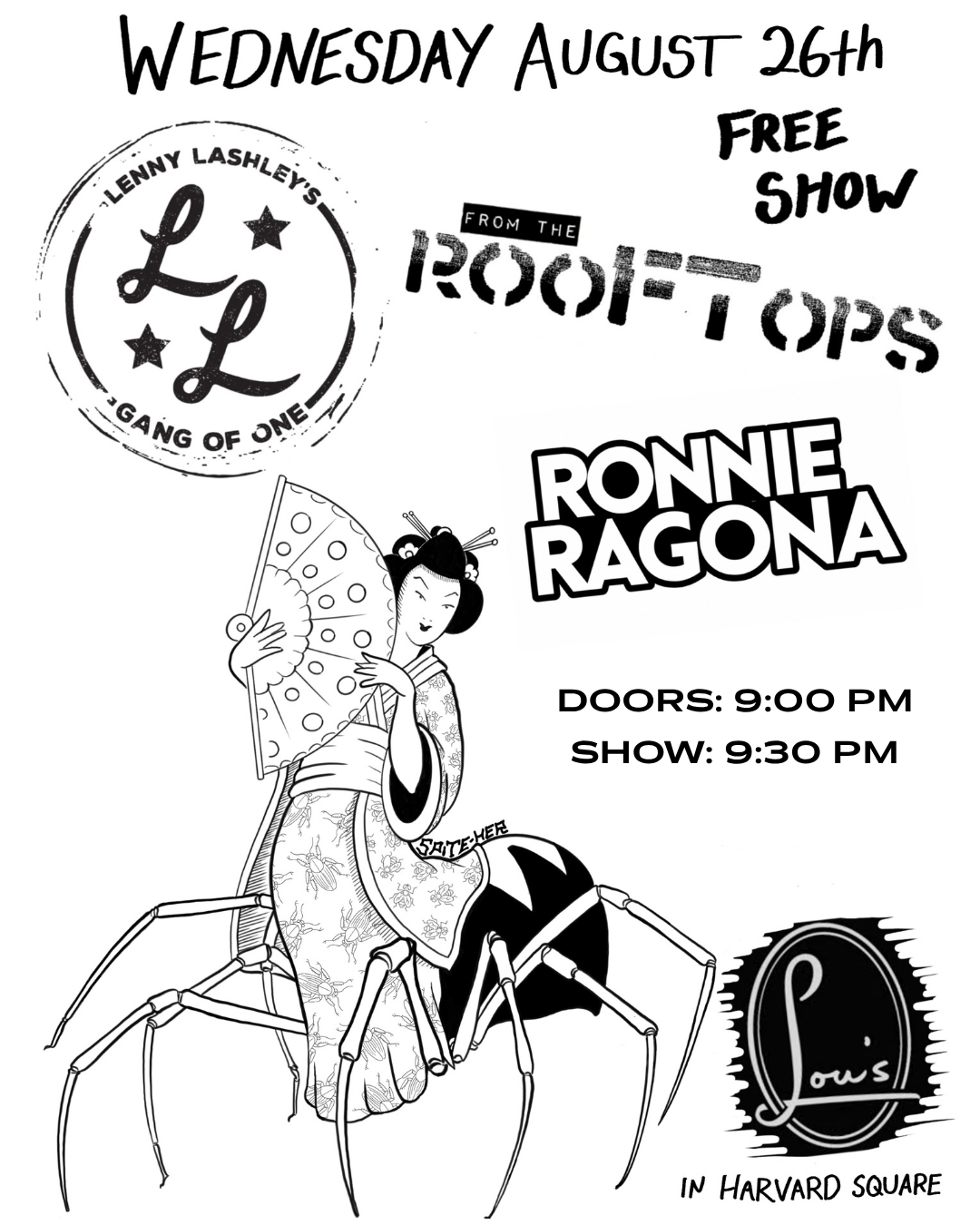wednesday – lou’s underground – FEAT. rooftops – in the performance space
