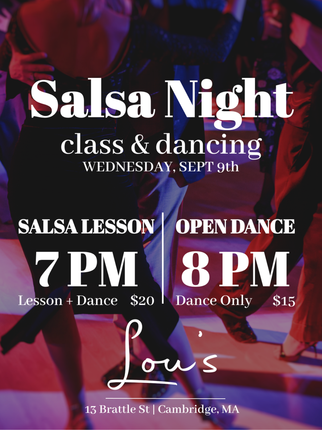 WEDNESDAY –&nbsp;SALSA DANCE NIGHT – in the performance space 