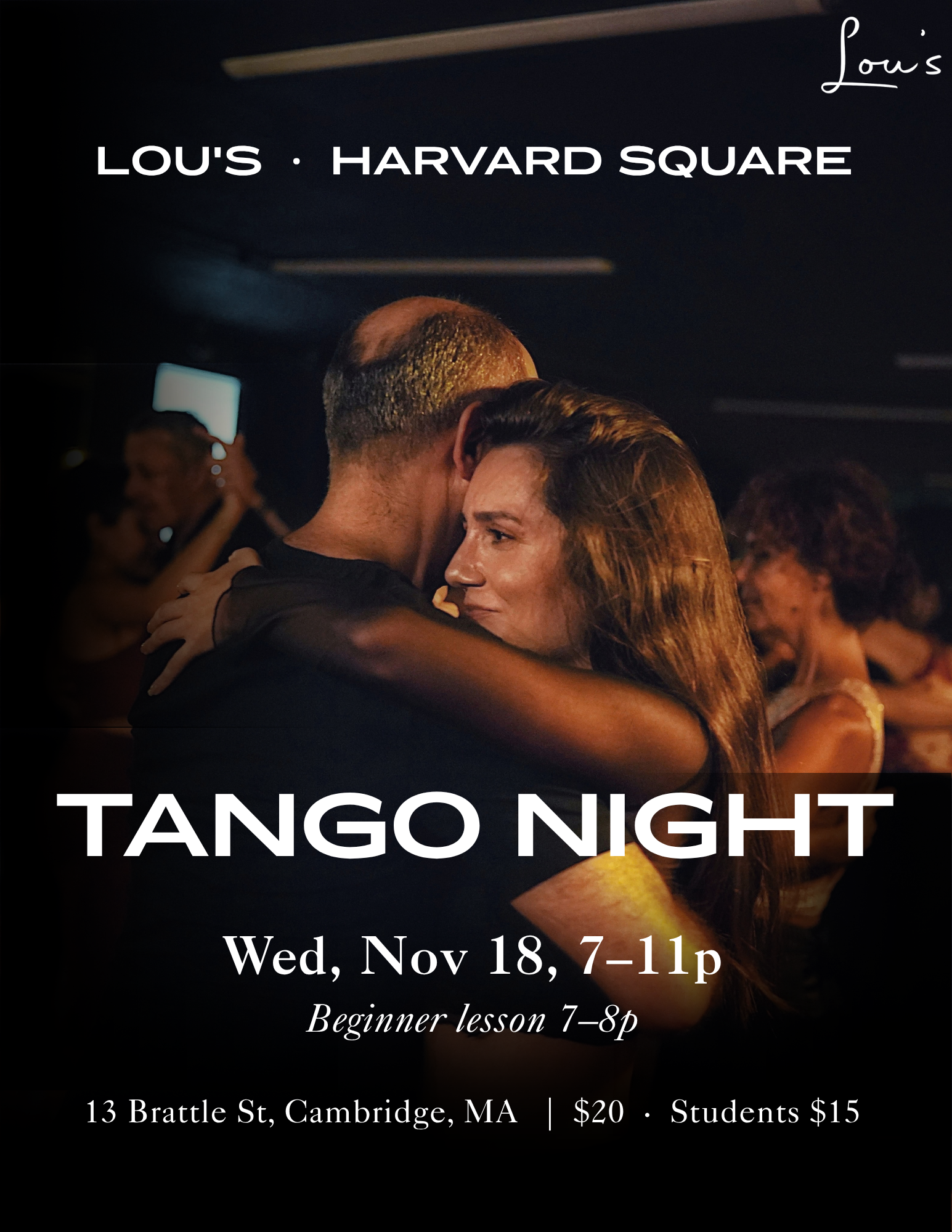 WEDNESDAY –&nbsp;TANGO DANCE NIGHT – in the performance space 