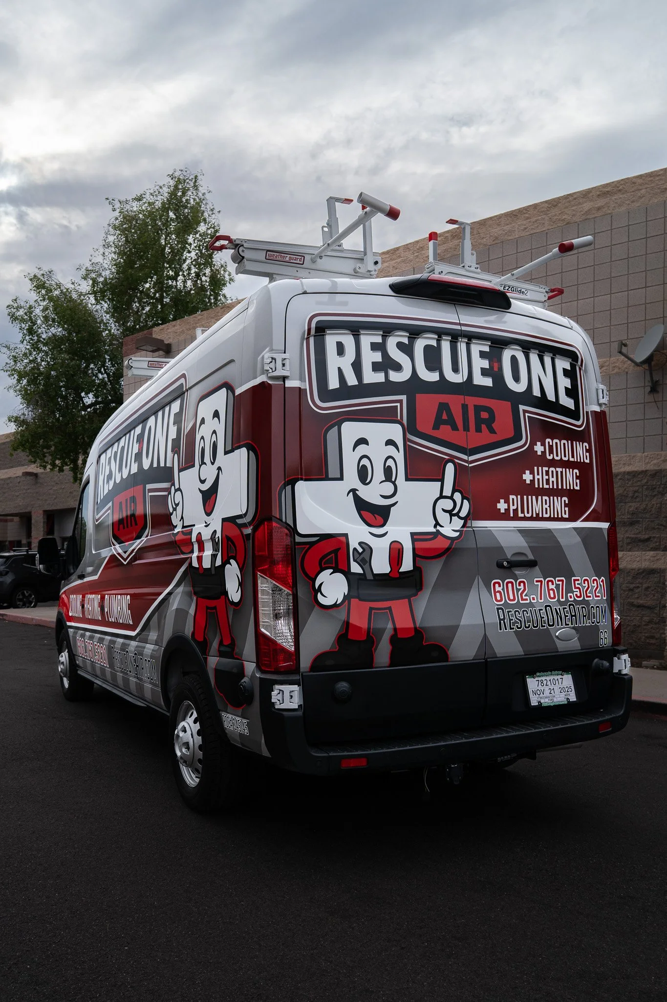 Rescue One Air rebrand and full wraps on  2024 ford transit vans
