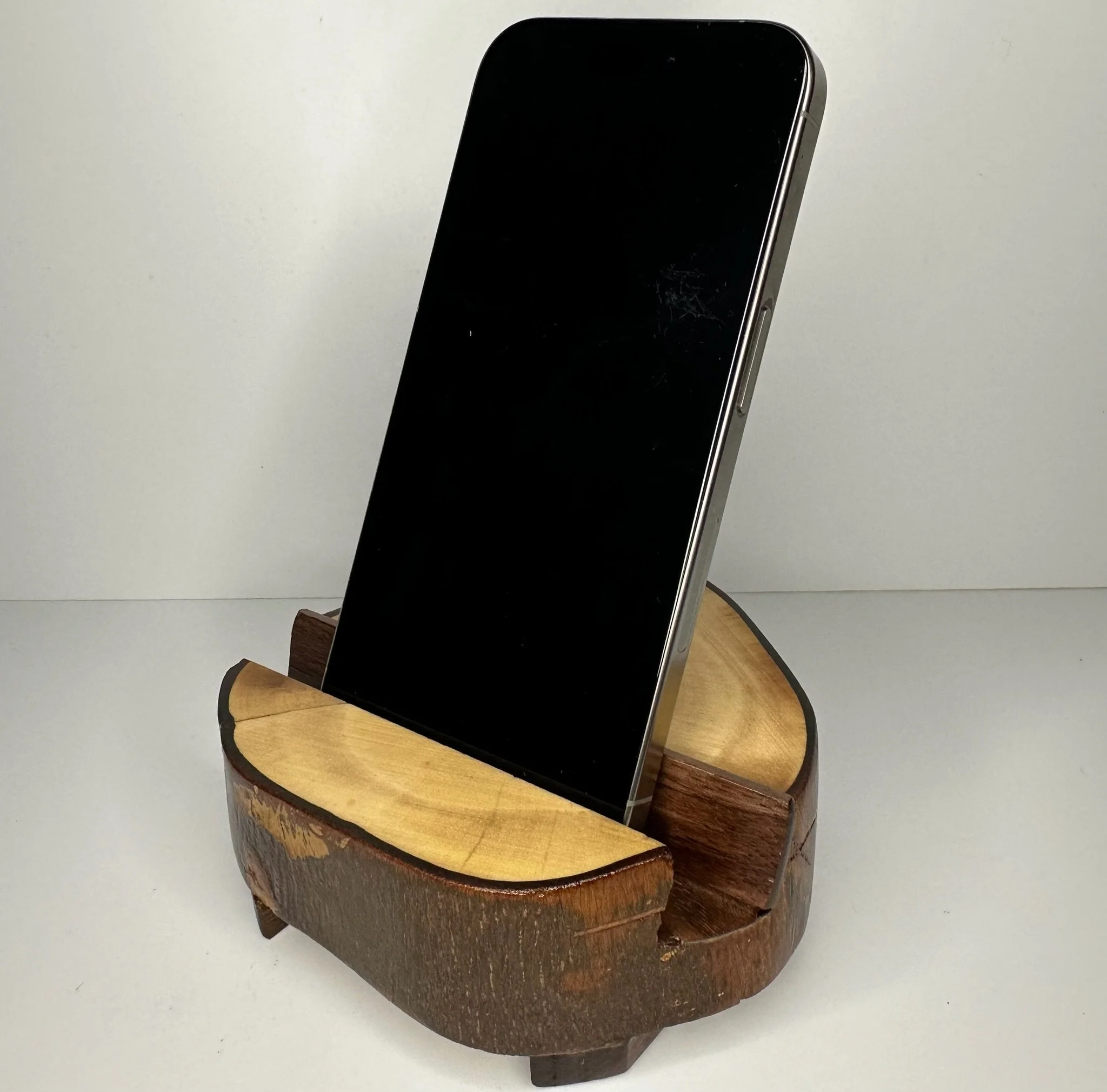 Log Phone Stand