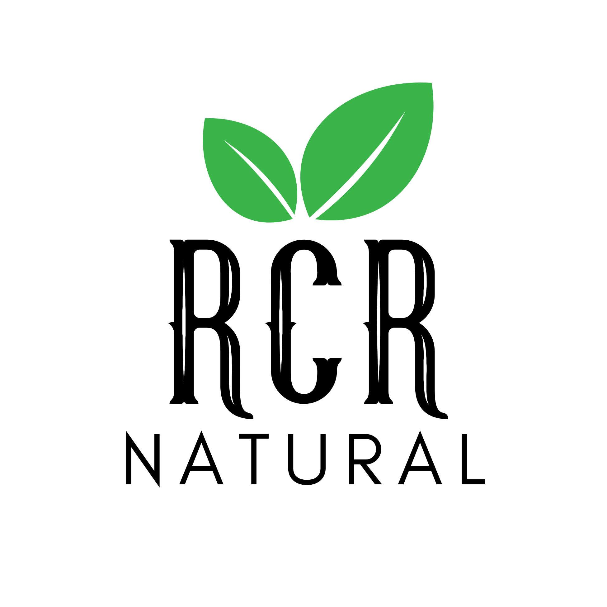 Green leaves icon with the words RCR natural underneath.