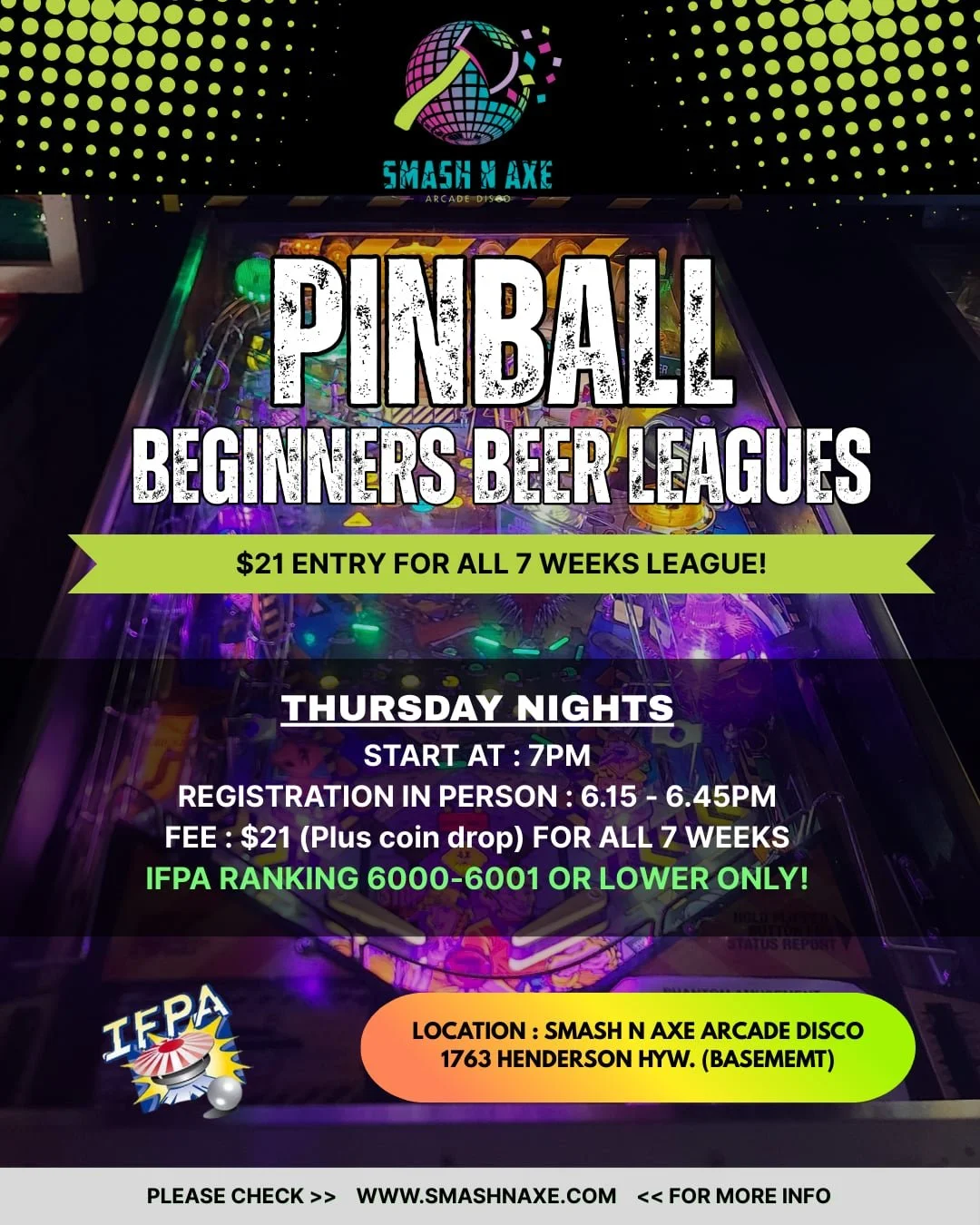 SMASH N AXE BEGINNERS BEER LEAGUE (Copy)