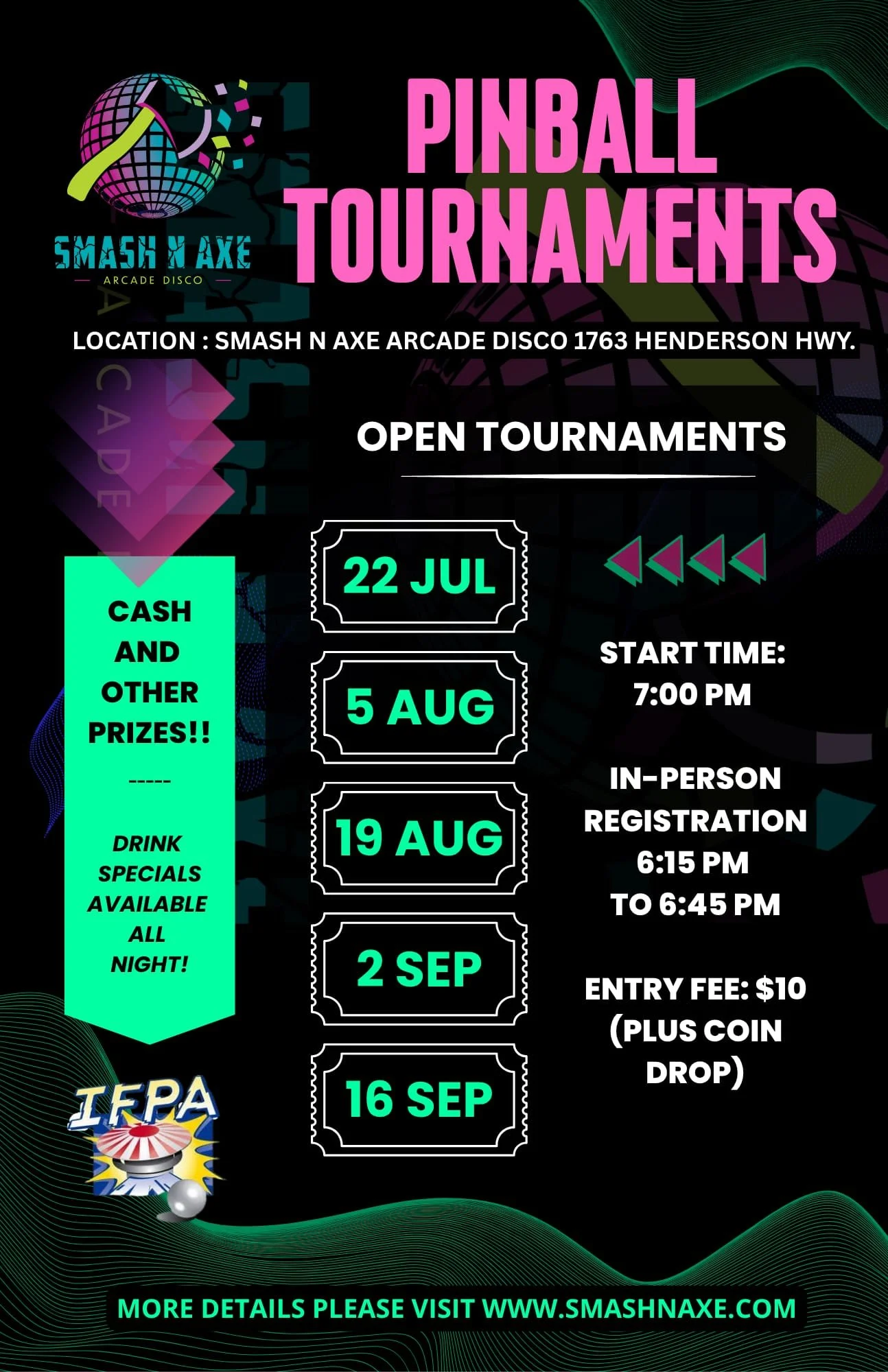 OPEN PINBALL TOURNAMENTS