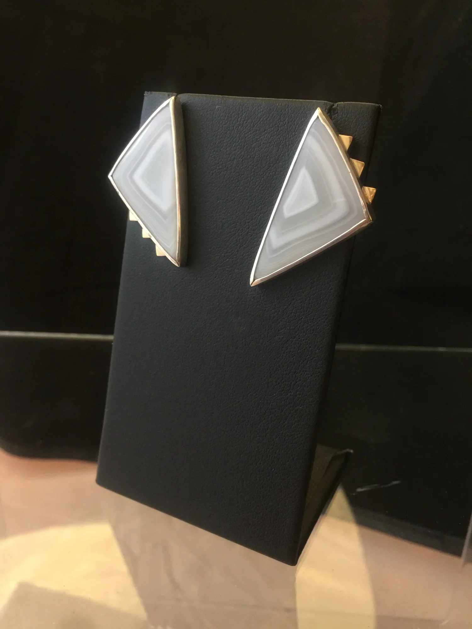 Two-tone Lace Agate Earrings