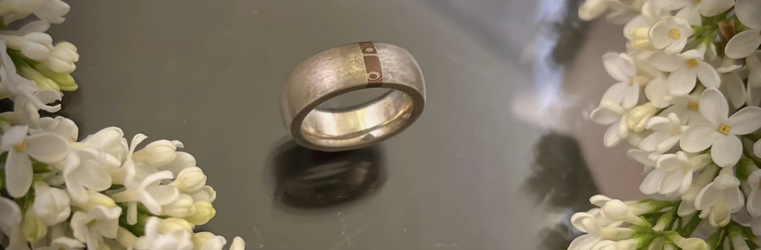 Sterling Silver Band with Mokume Gane Inlay