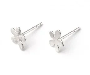 Silver butterfly-shaped stud earrings