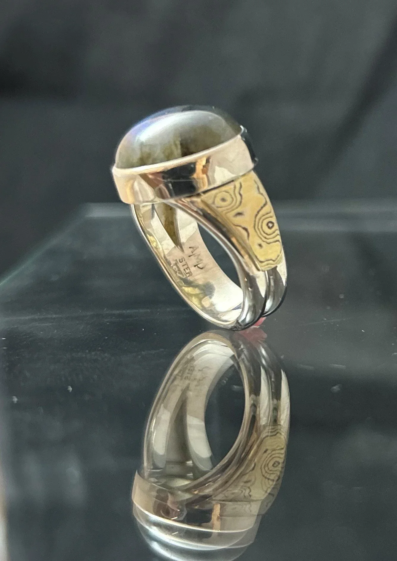 Mokume Gane Labradorite Ring