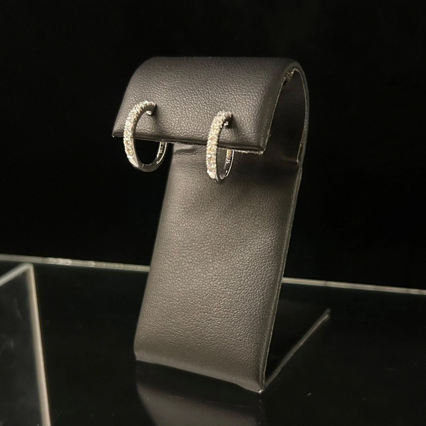 Small White Gold Inside-Out Diamond Hoop Earrings