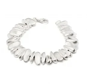 Silver bracelet with oval-shaped links