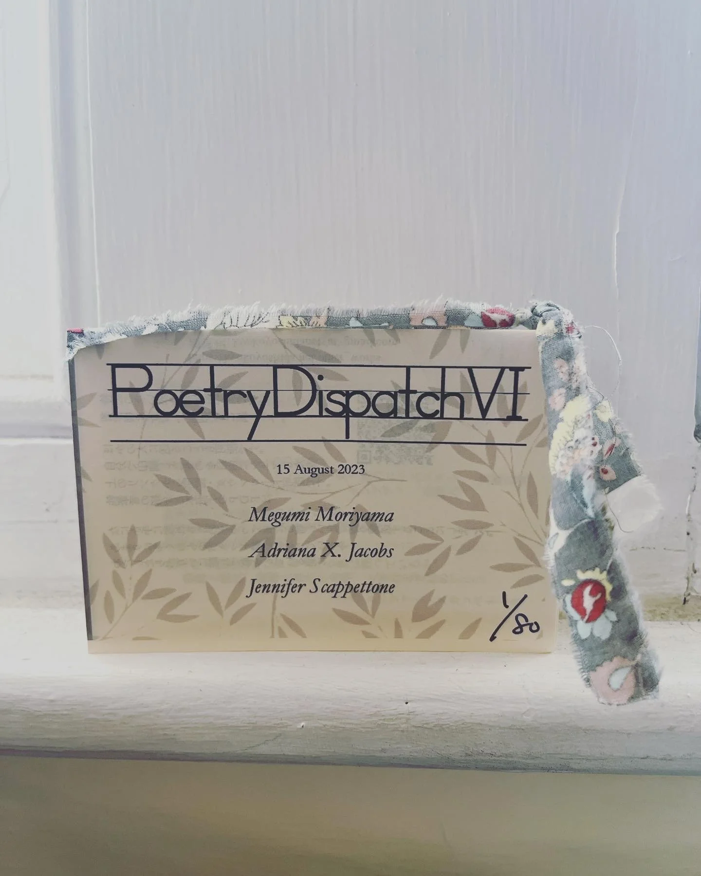 Poetry Dispatch #6, edited by Kyoko Yoshida. Includes my prose poem "Belly of the Beast" in English and in Yoshida's Japanese translation.