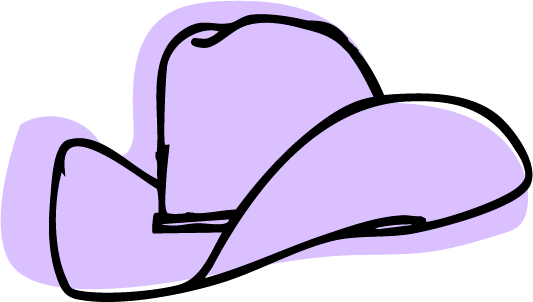 Purple cowboy hat.