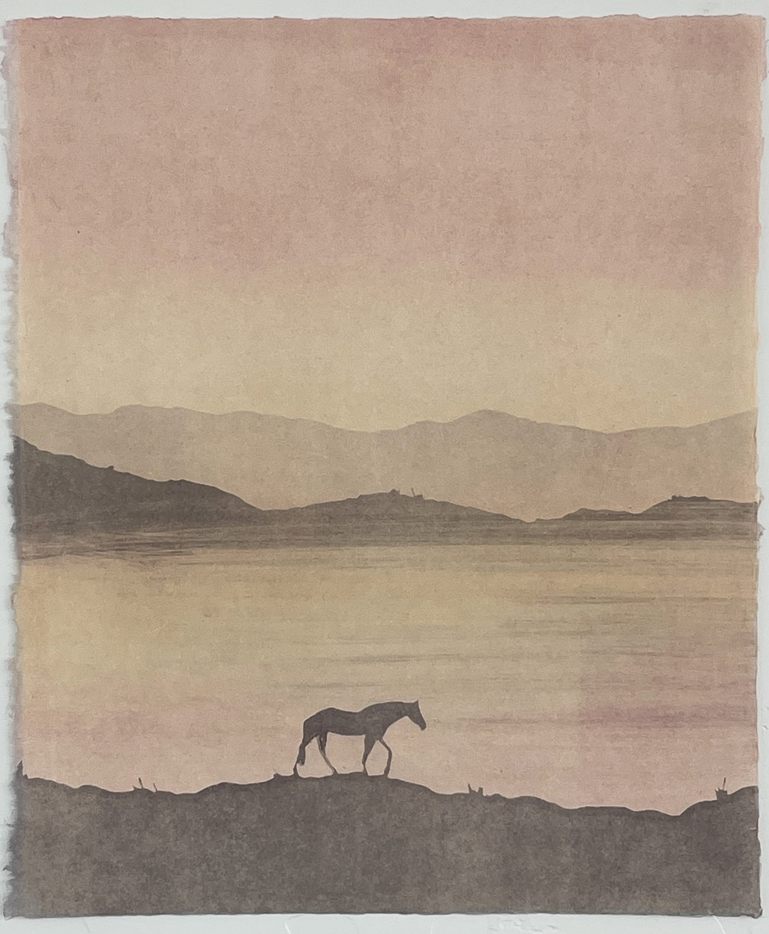 Desert Mustang II, monotype on Kitakata paper, 21" x 17". Private Collection.
